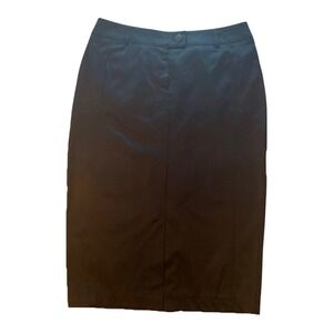 Motivi Made in Italy Black Satin Sheath Midi Skirt Size 4